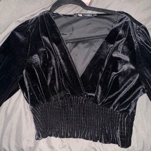 Black velvet ZARA top size small